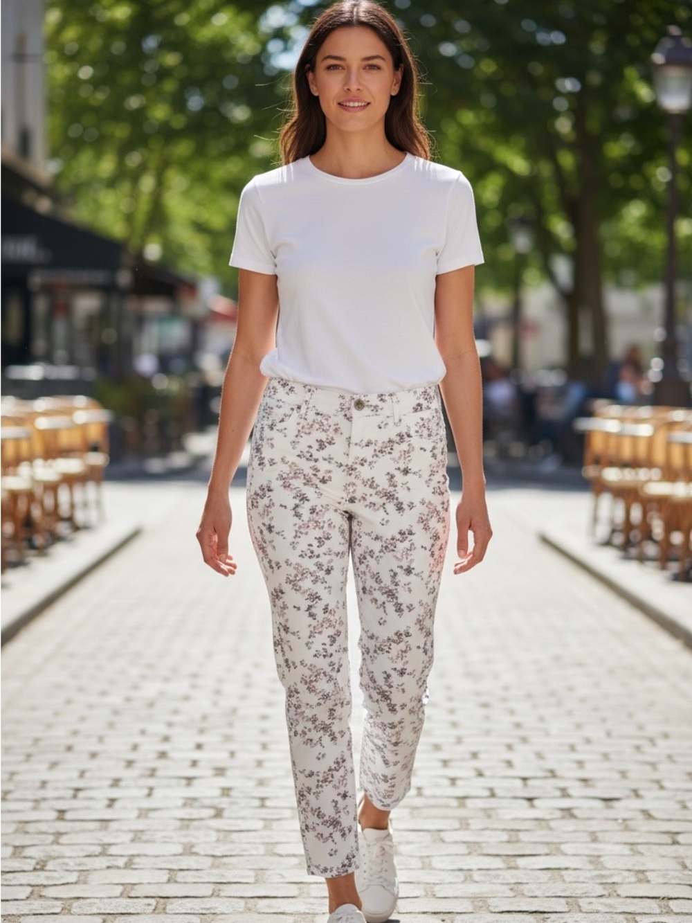 Rag & Bone White Floral Print Ankle Jeans Women’s Size 30